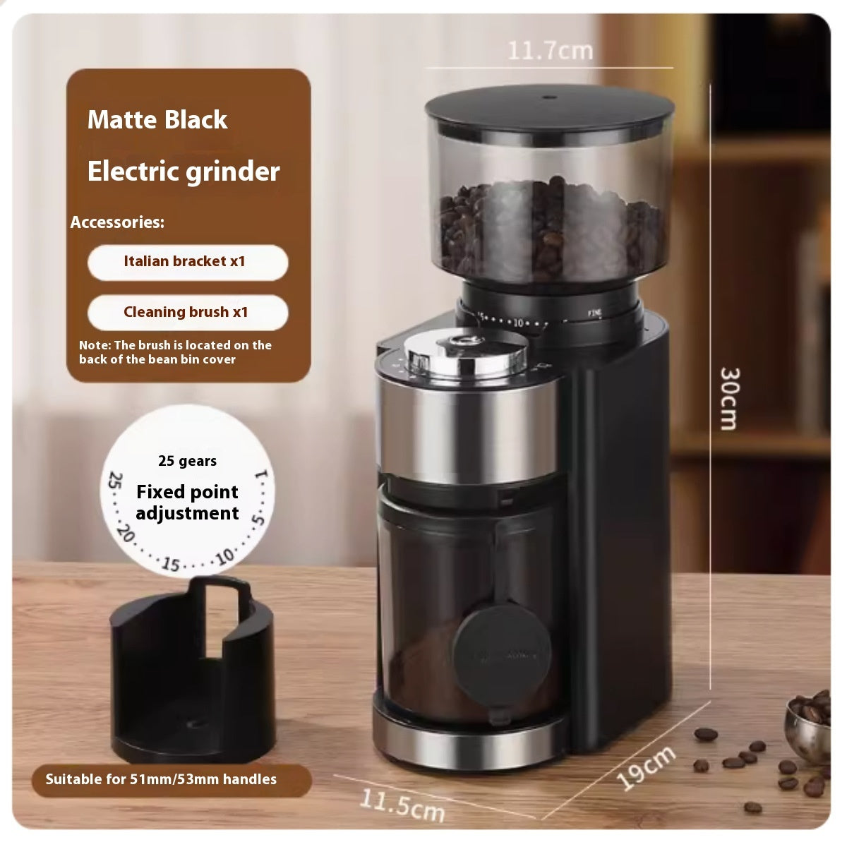 Smart Electric Grinder Adjustable Scale Household Coffee Machine